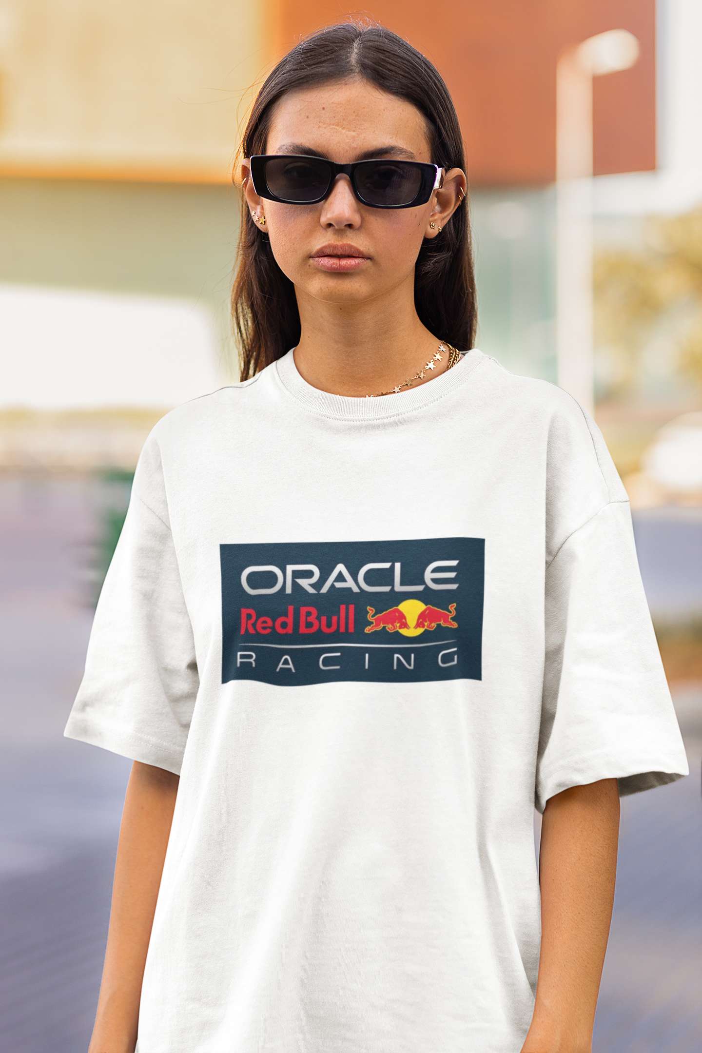 Unisex Relaxed Fit T-Shirt with "Oracle Red Bull Racing" Print